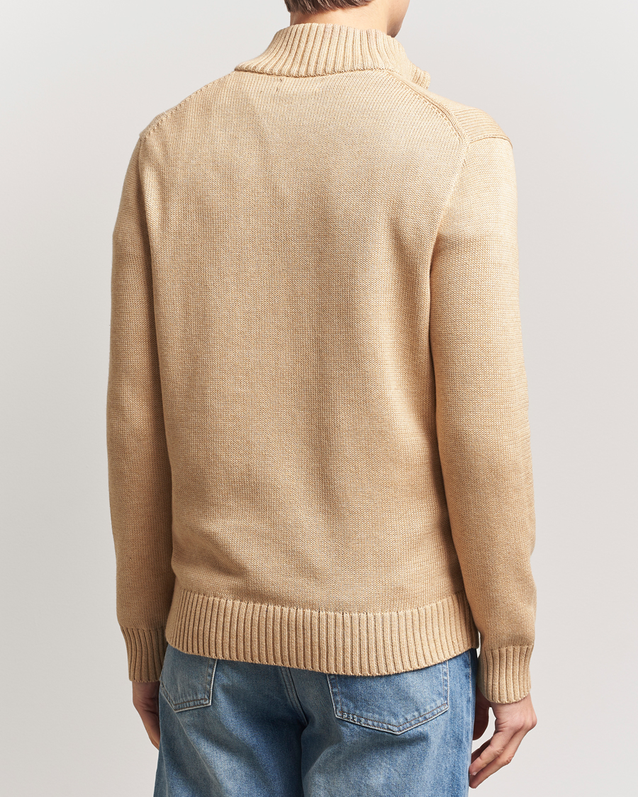 Herr | Tröjor | Polo Ralph Lauren | Cotton Pullover Half-Zip Camel Melange