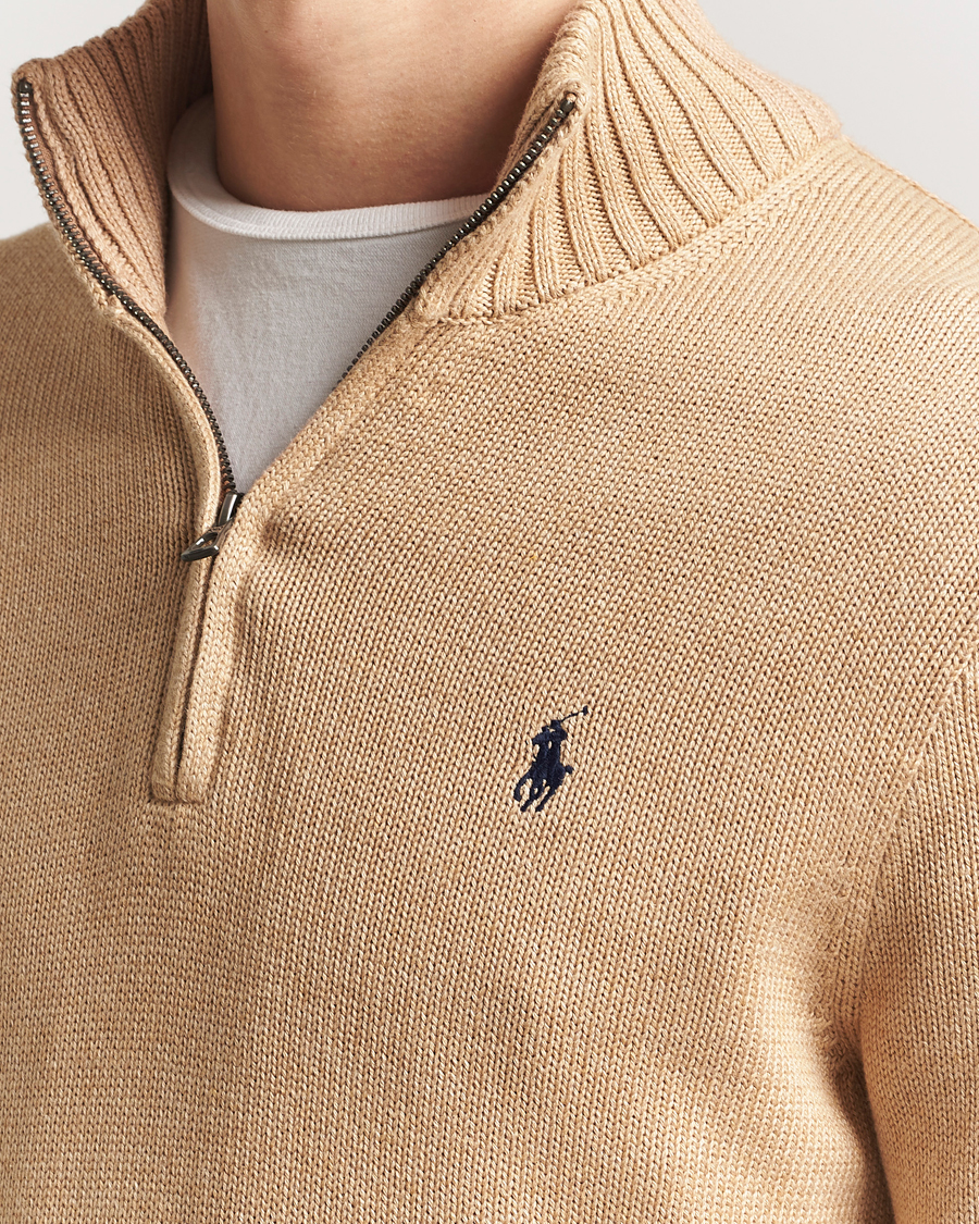 Herr | Tröjor | Polo Ralph Lauren | Cotton Pullover Half-Zip Camel Melange