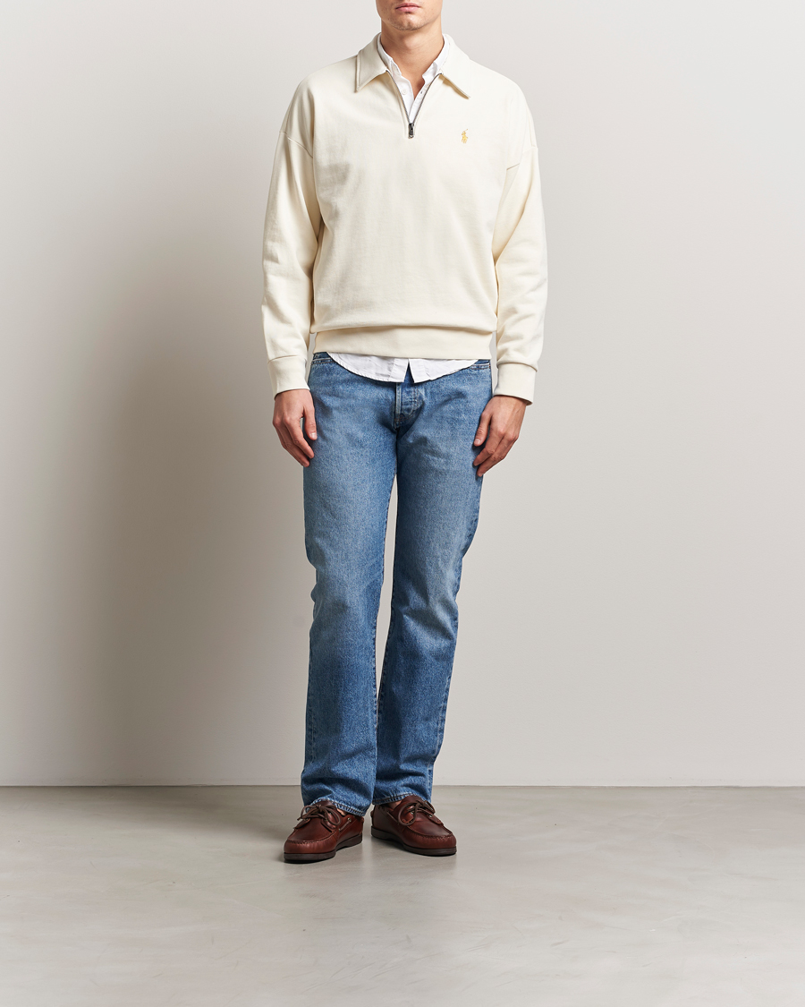 Herr | Tröjor | Polo Ralph Lauren | Loopback Terry Half-Zip Clubhouse Cream