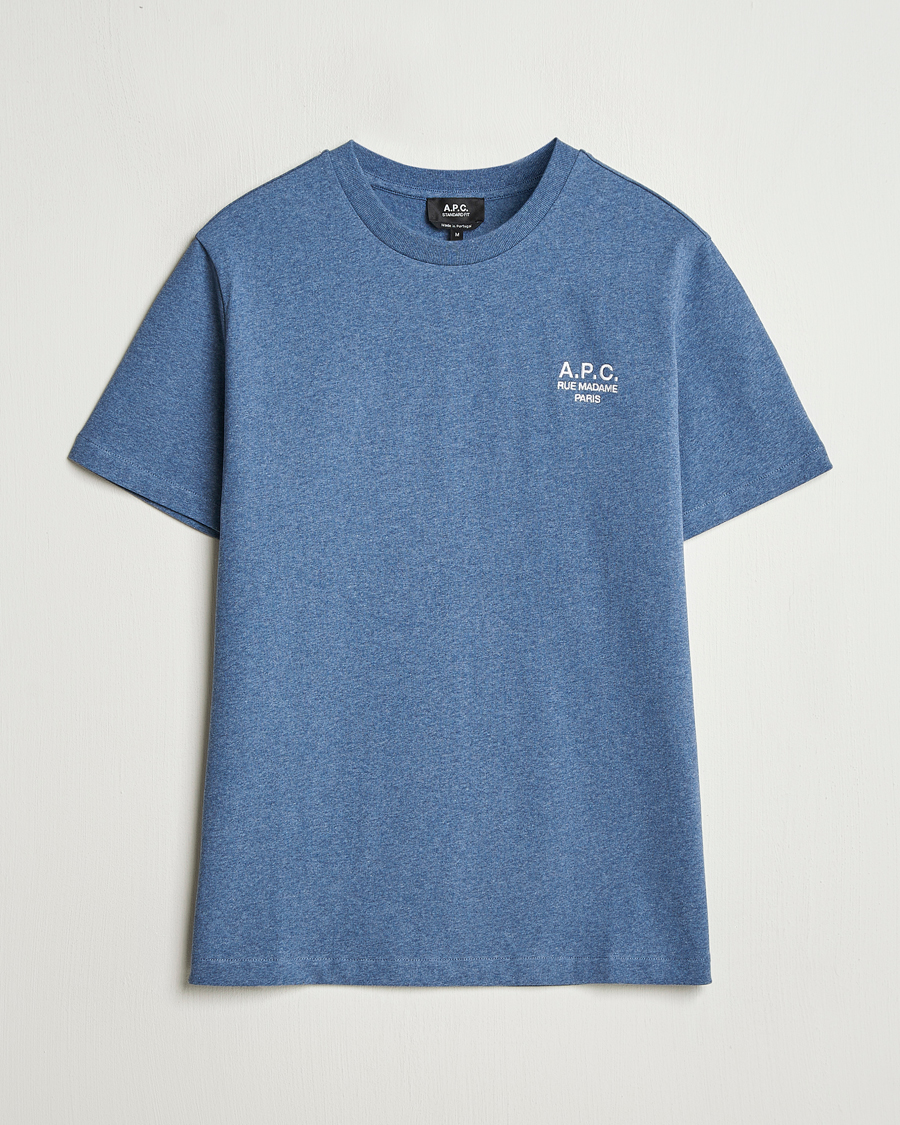 Herr | T-Shirts | A.P.C. | Rue Madame T-Shirt Blue Melange