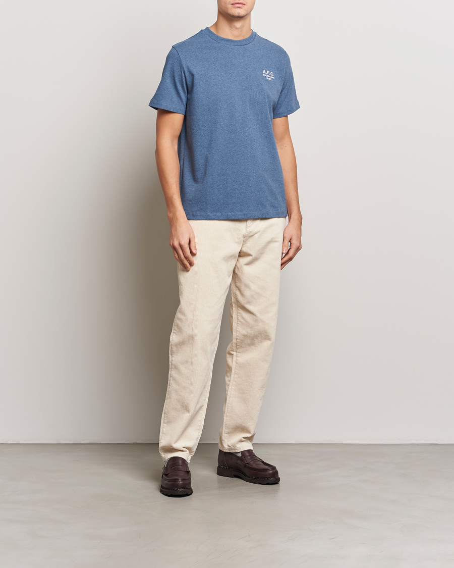 Herr | T-Shirts | A.P.C. | Rue Madame T-Shirt Blue Melange