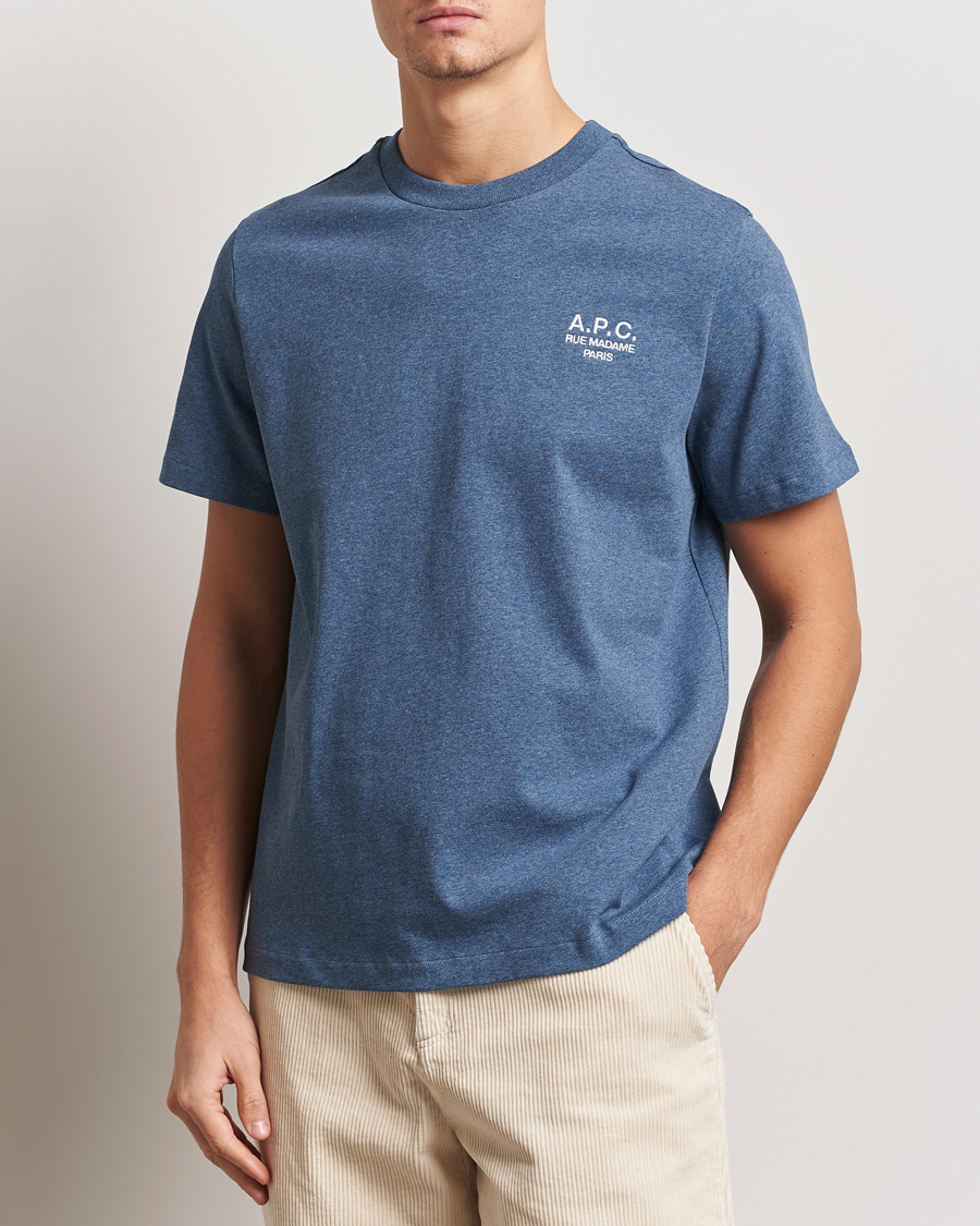 Herr | T-Shirts | A.P.C. | Rue Madame T-Shirt Blue Melange