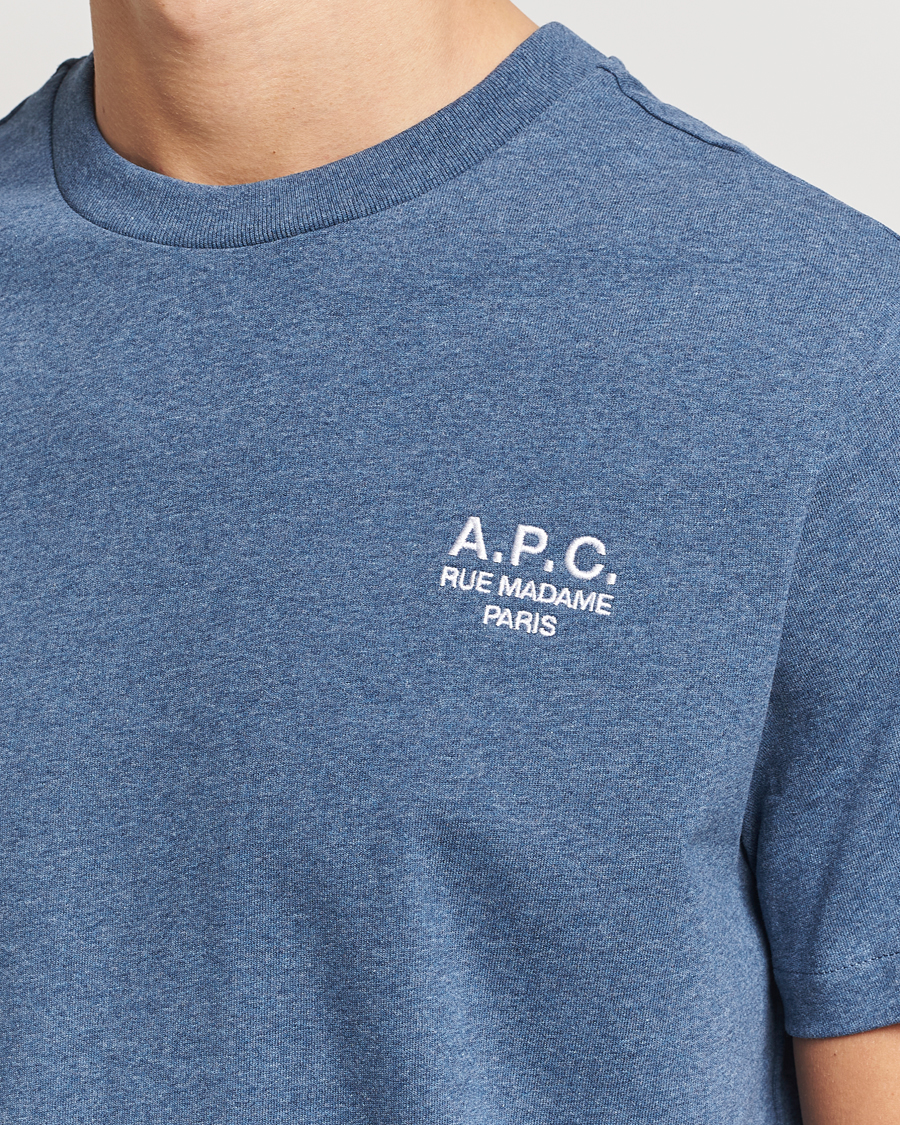 Herr | T-Shirts | A.P.C. | Rue Madame T-Shirt Blue Melange
