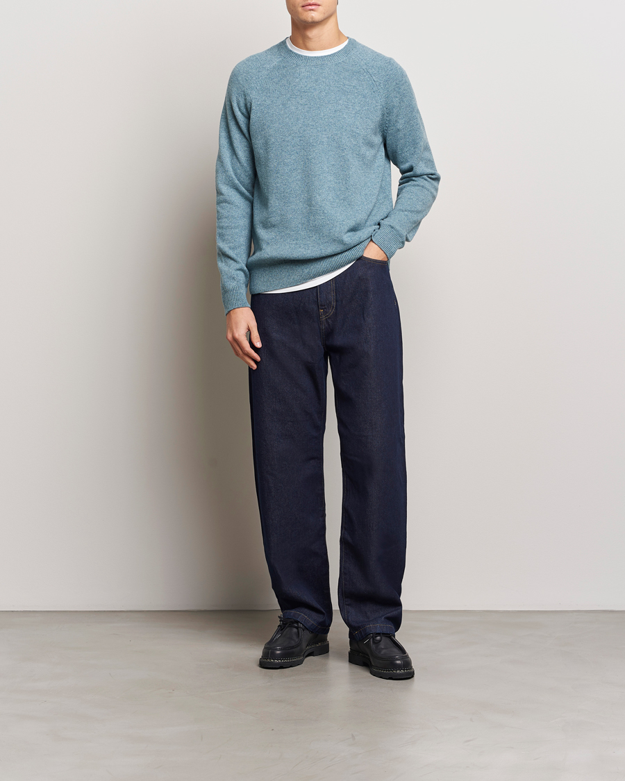 Herr | Tröjor | A.P.C. | Pierre Lambswool Sweater Blue Melange