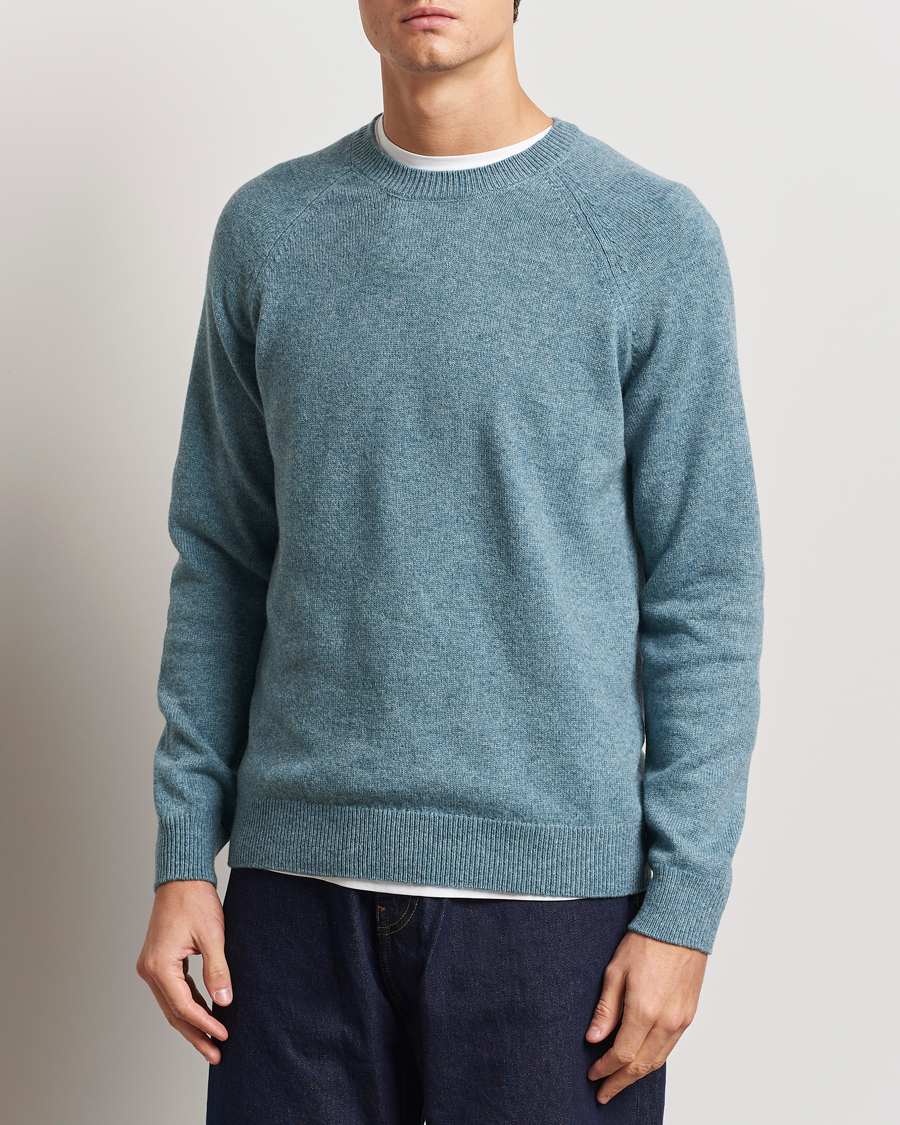 Herr | Tröjor | A.P.C. | Pierre Lambswool Sweater Blue Melange