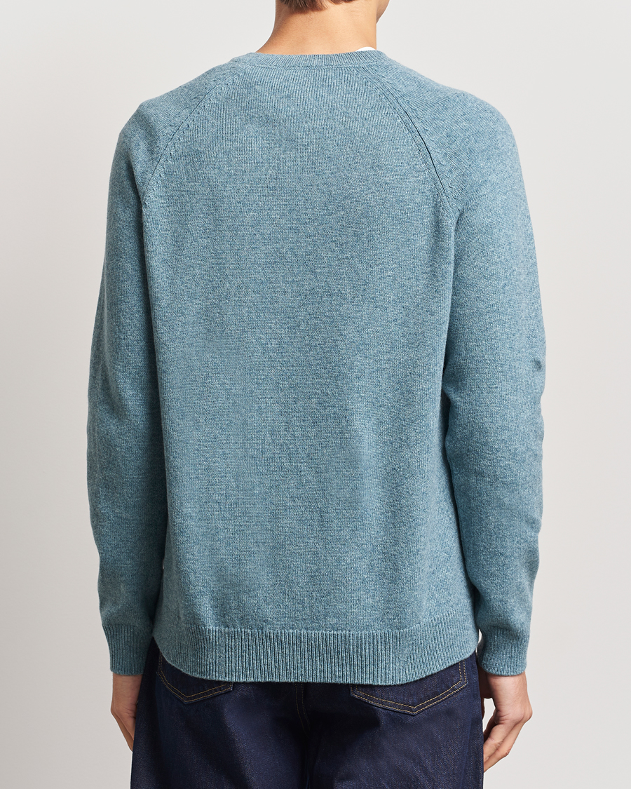 Herr | Tröjor | A.P.C. | Pierre Lambswool Sweater Blue Melange