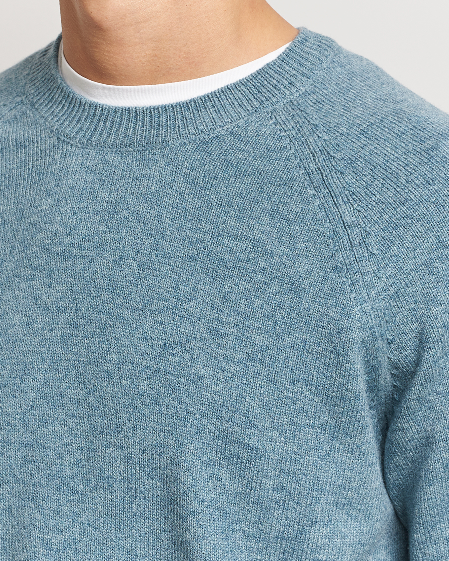 Herr | Tröjor | A.P.C. | Pierre Lambswool Sweater Blue Melange