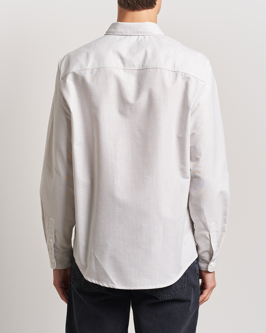 Herr | Skjortor | A.P.C. | Greg Striped Oxford Shirt Beige/White