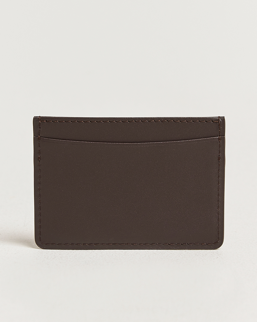 Herr | Plånböcker | A.P.C. | Calf Leather Card Holder Dark Brown