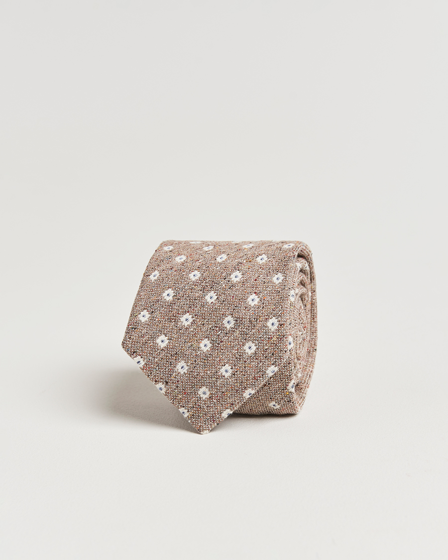 Herr | Slipsar | Amanda Christensen | Silk/Cotton Bourette 8cm Tie Sand