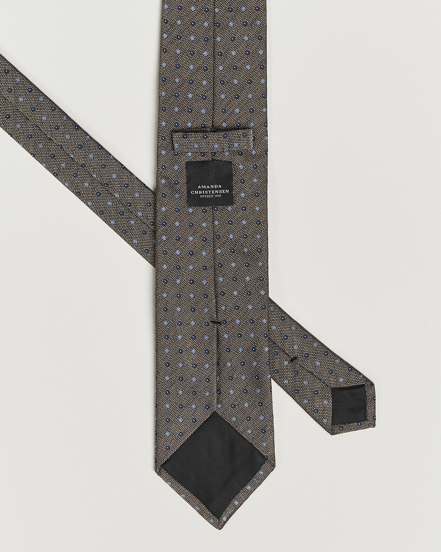 Herr | Slipsar | Amanda Christensen | Silk Reps Printed Flower 8cm Tie Brown