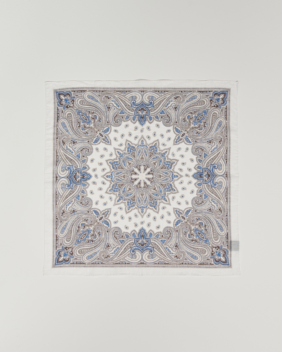 Herr | Scarves | Amanda Christensen | Cotton Voilé Printed Paisley Bandana Cream