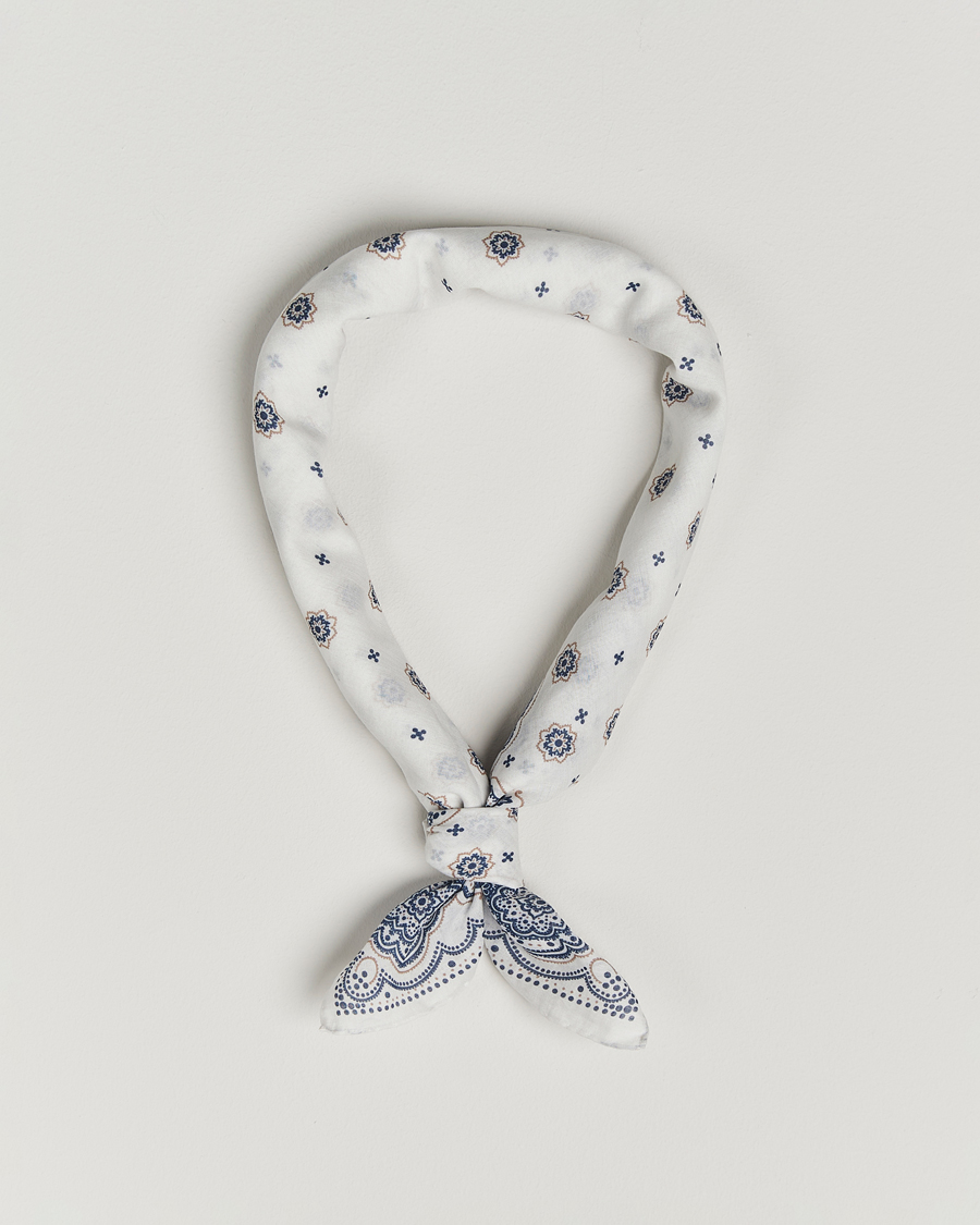Herr | Scarves | Amanda Christensen | Cotton Voilé Printed Medallion Bandana Cream