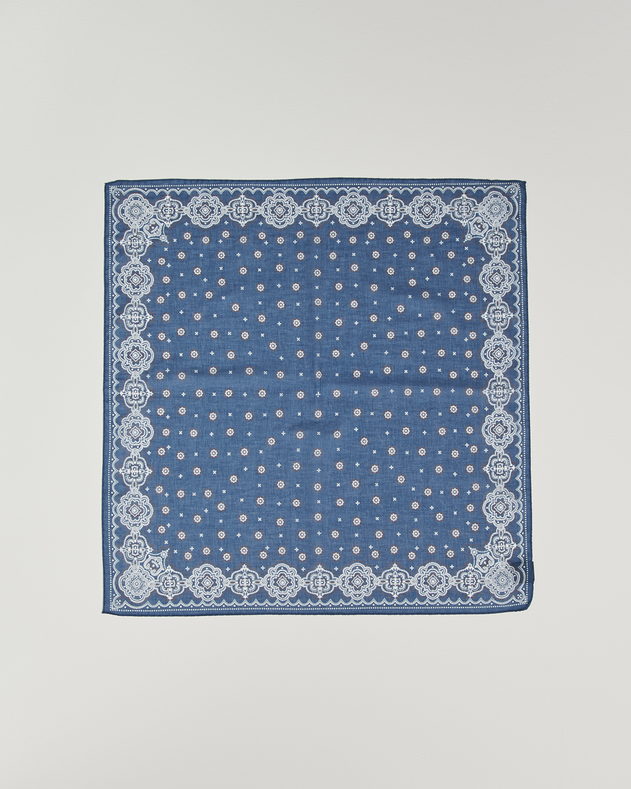 Herr | Scarves | Amanda Christensen | Cotton Voilé Printed Medallion Bandana Navy