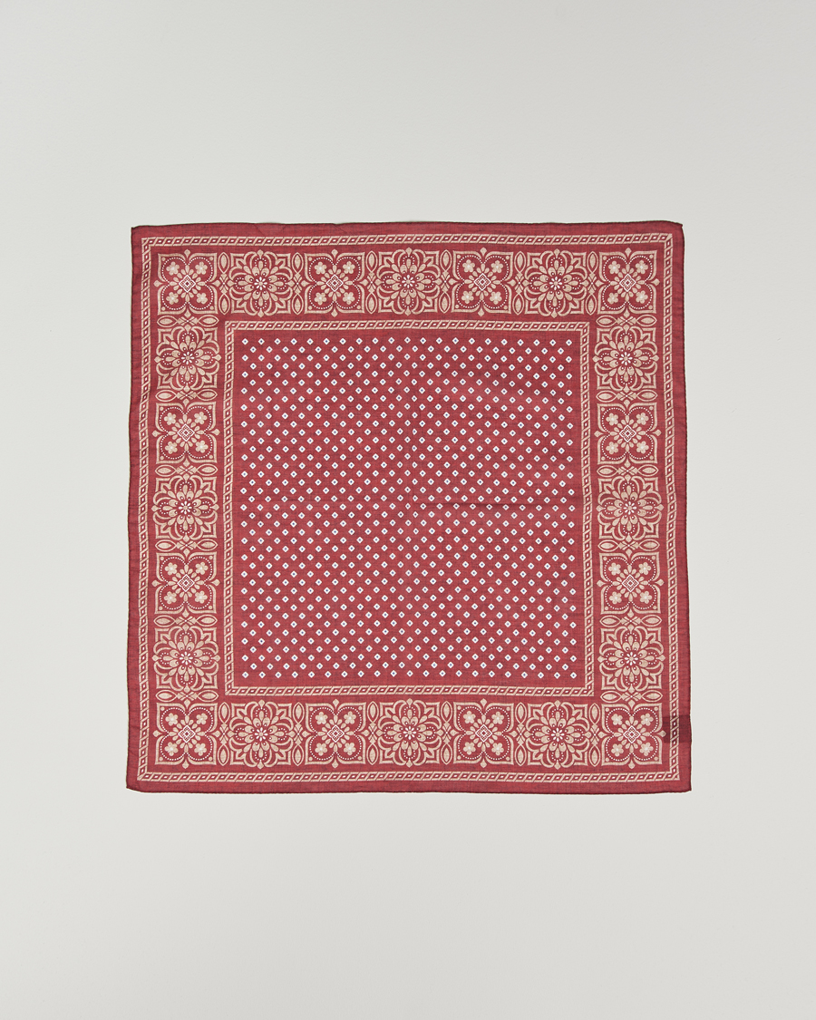 Herr | Scarves | Amanda Christensen | Cotton Voilé Printed Flower Bandana Bordeaux