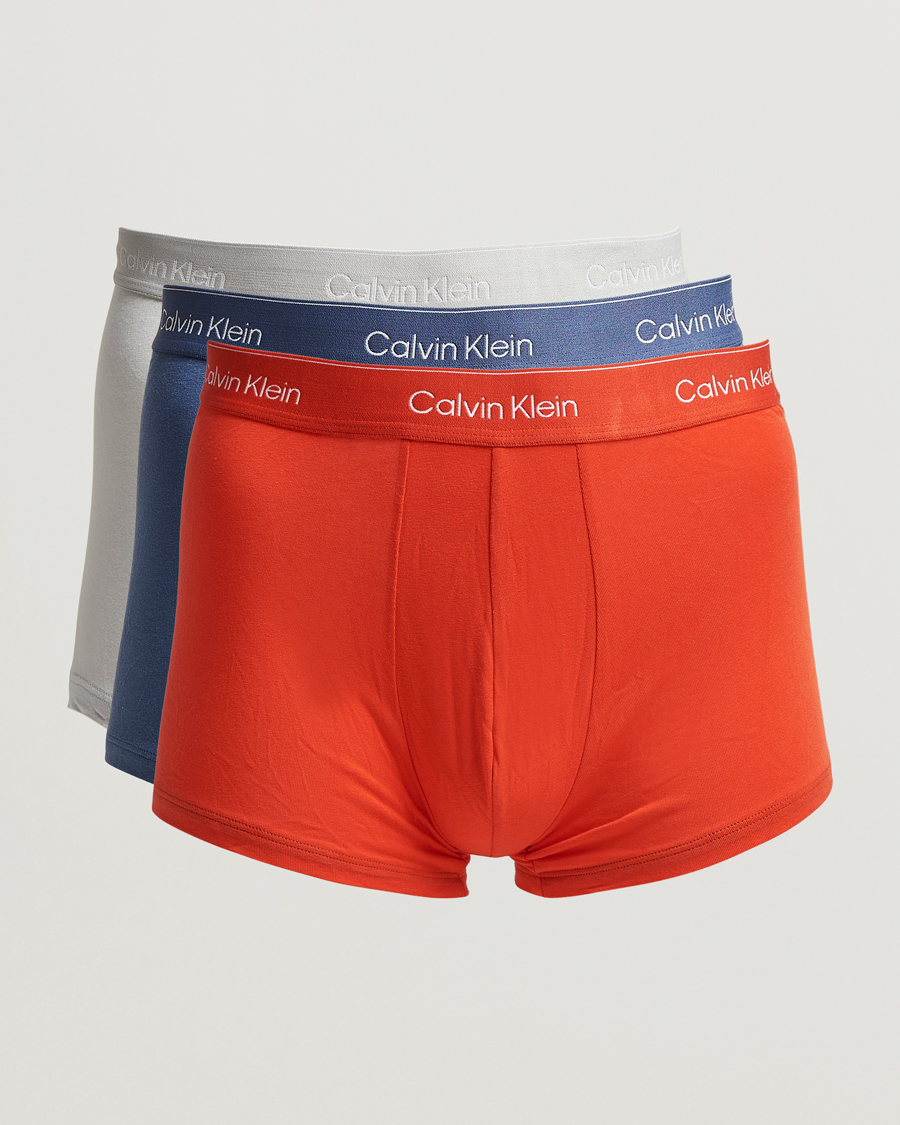 Herr | Underkläder | Calvin Klein | 3-Pack Icon Cotton Stretch Low Rise Trunk Blue/Grey/Red