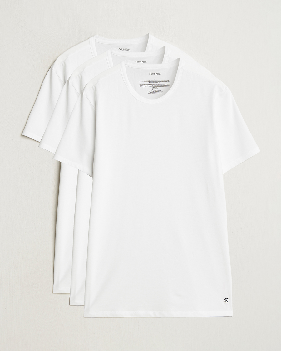 Herr | T-Shirts | Calvin Klein | 3-Pack Cotton Stretch Crew Neck T-Shirt White