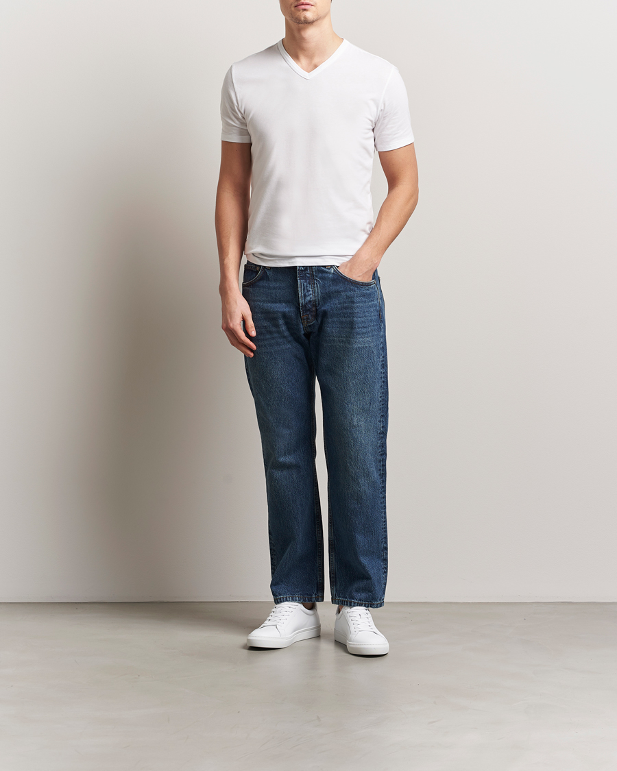 Herr | T-Shirts | Calvin Klein | 3-Pack Cotton Stretch V-Neck T-Shirt White