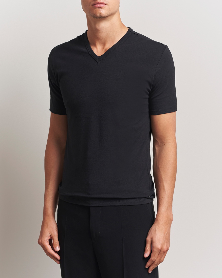 Herr | T-Shirts | Calvin Klein | 3-Pack Cotton Stretch V-Neck T-Shirt Black