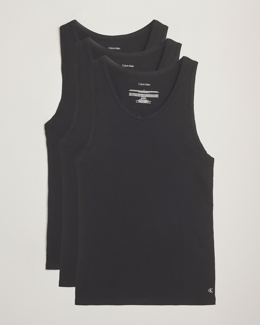 Herr | T-Shirts | Calvin Klein | 3-Pack Cotton Tank Top Black
