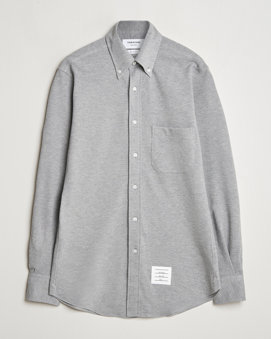 Herr | Skjortor | Thom Browne | Button Down Piquet Shirt Light Grey