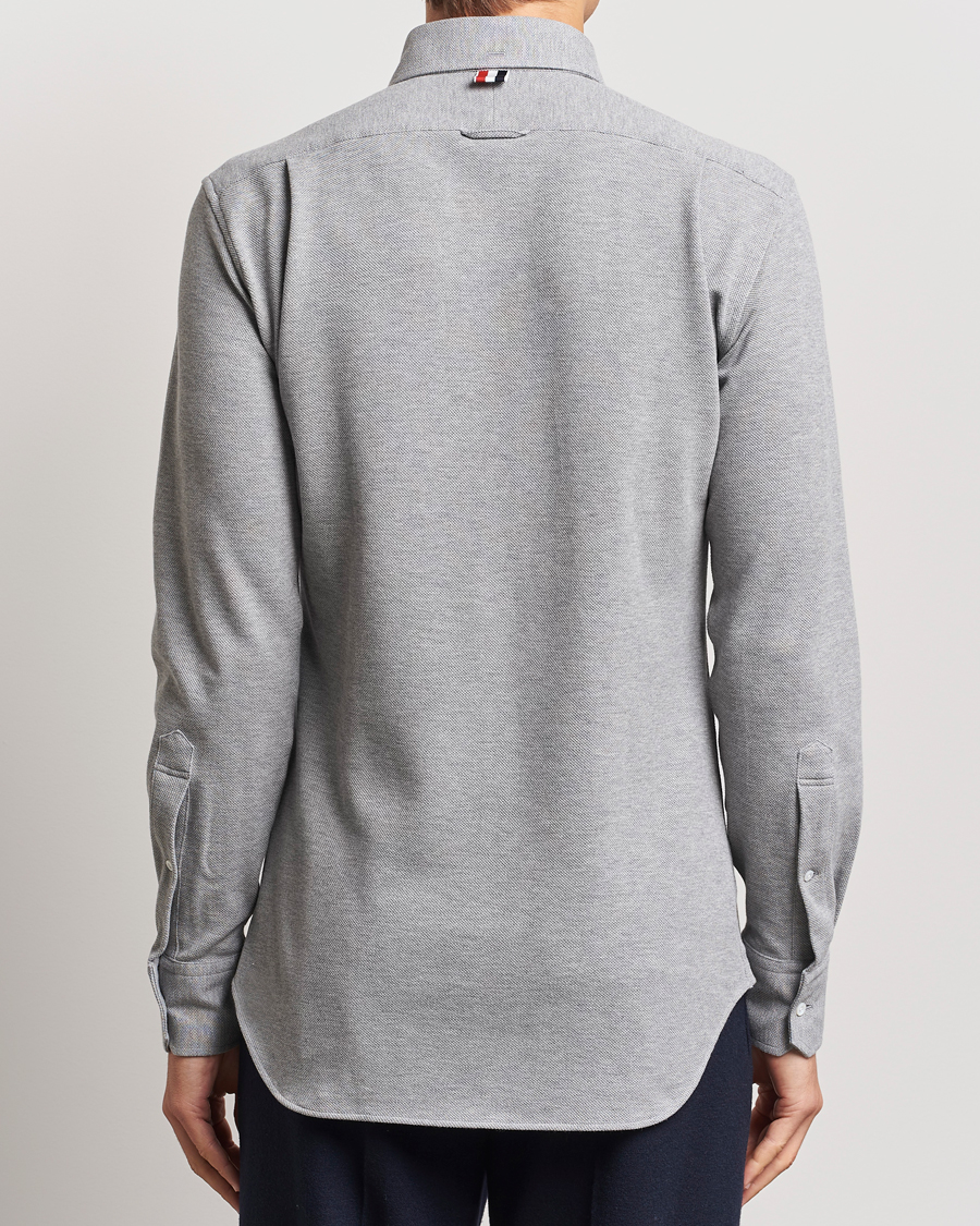 Herr | Skjortor | Thom Browne | Button Down Piquet Shirt Light Grey