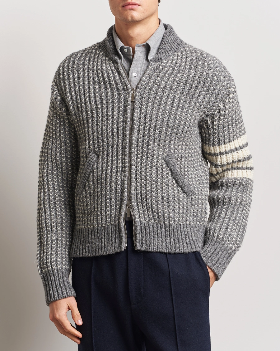 Herr | Jackor | Thom Browne | Irish Wool Bomber Jacket Medium Grey