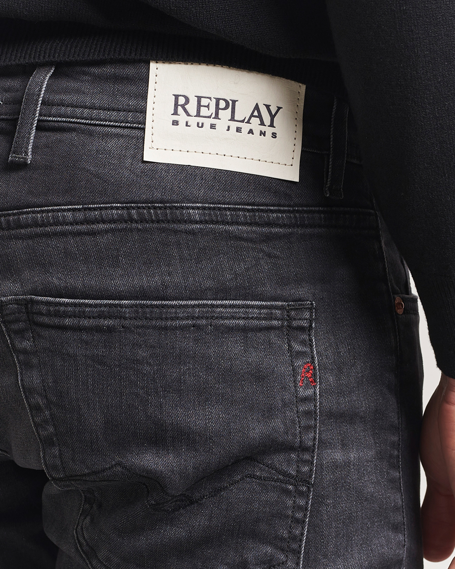 Herr | Jeans | Replay | Grover Straight Fit Stretch Jeans Washed Black