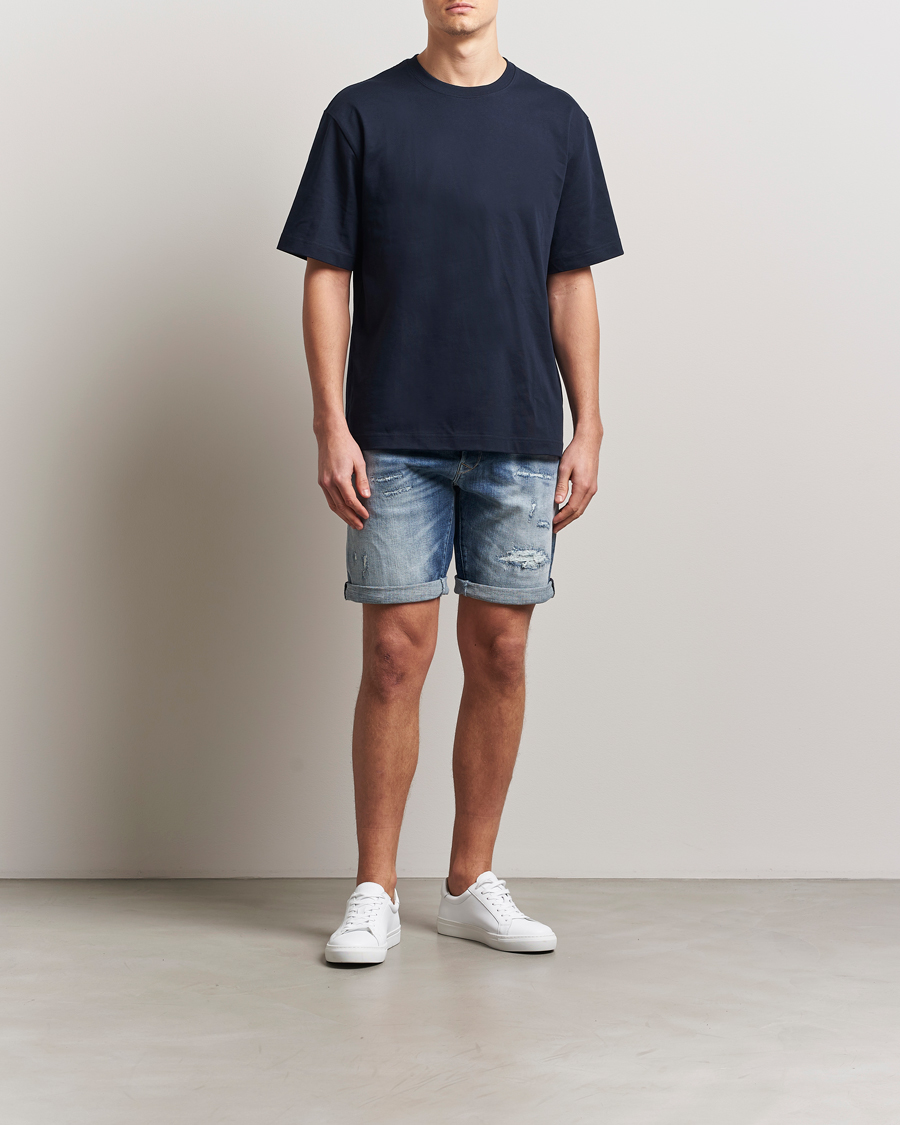 Herr | Shorts | Replay | RBJ981 Shredded Denim Shorts Medium Blue