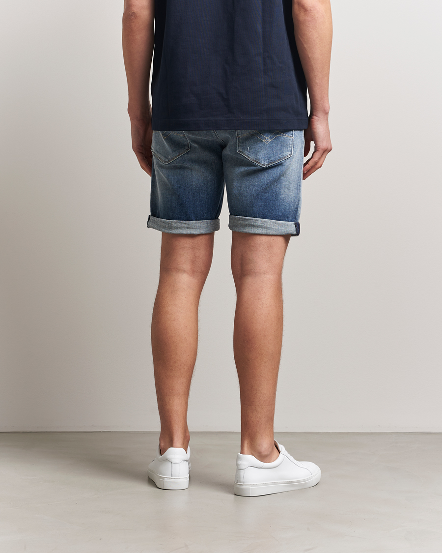 Herr | Shorts | Replay | RBJ981 Shredded Denim Shorts Medium Blue