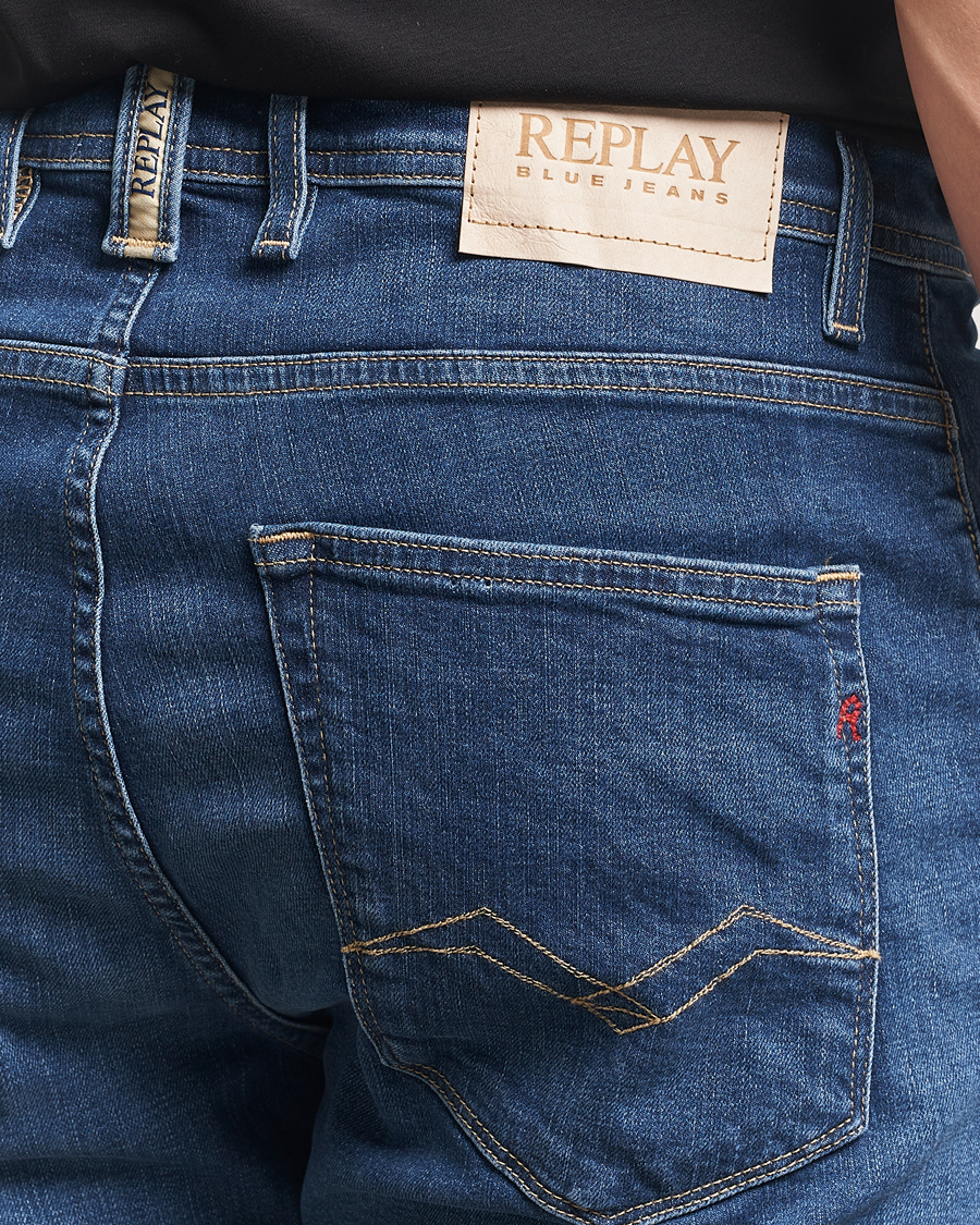 Herr | Shorts | Replay | RBJ981 Stretch Denim Shorts Dark Blue