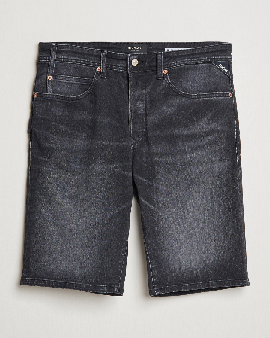 Herr | Shorts | Replay | RBJ981 Stretch Denim Shorts Washed Black