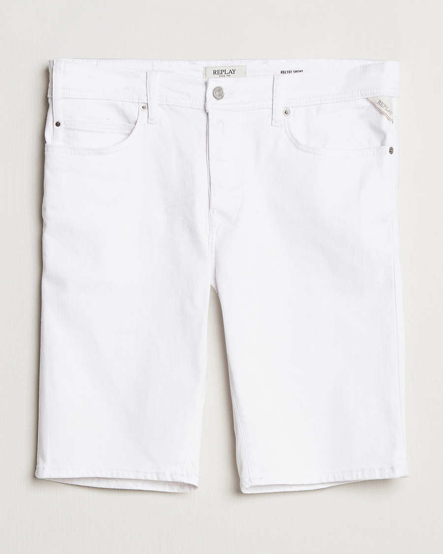 Herr | Shorts | Replay | RBJ981 Stretch Denim Shorts White