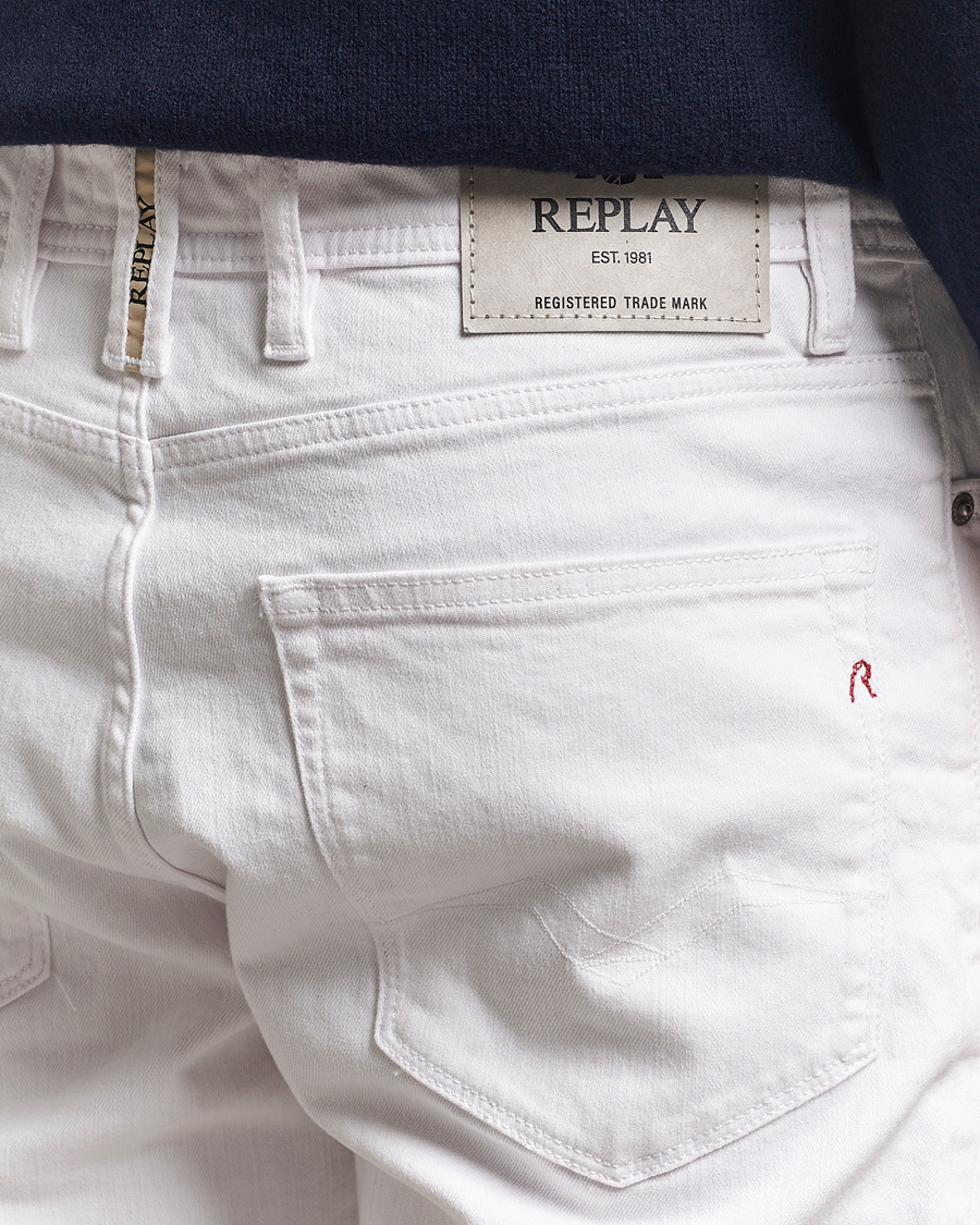 Herr | Shorts | Replay | RBJ981 Stretch Denim Shorts White