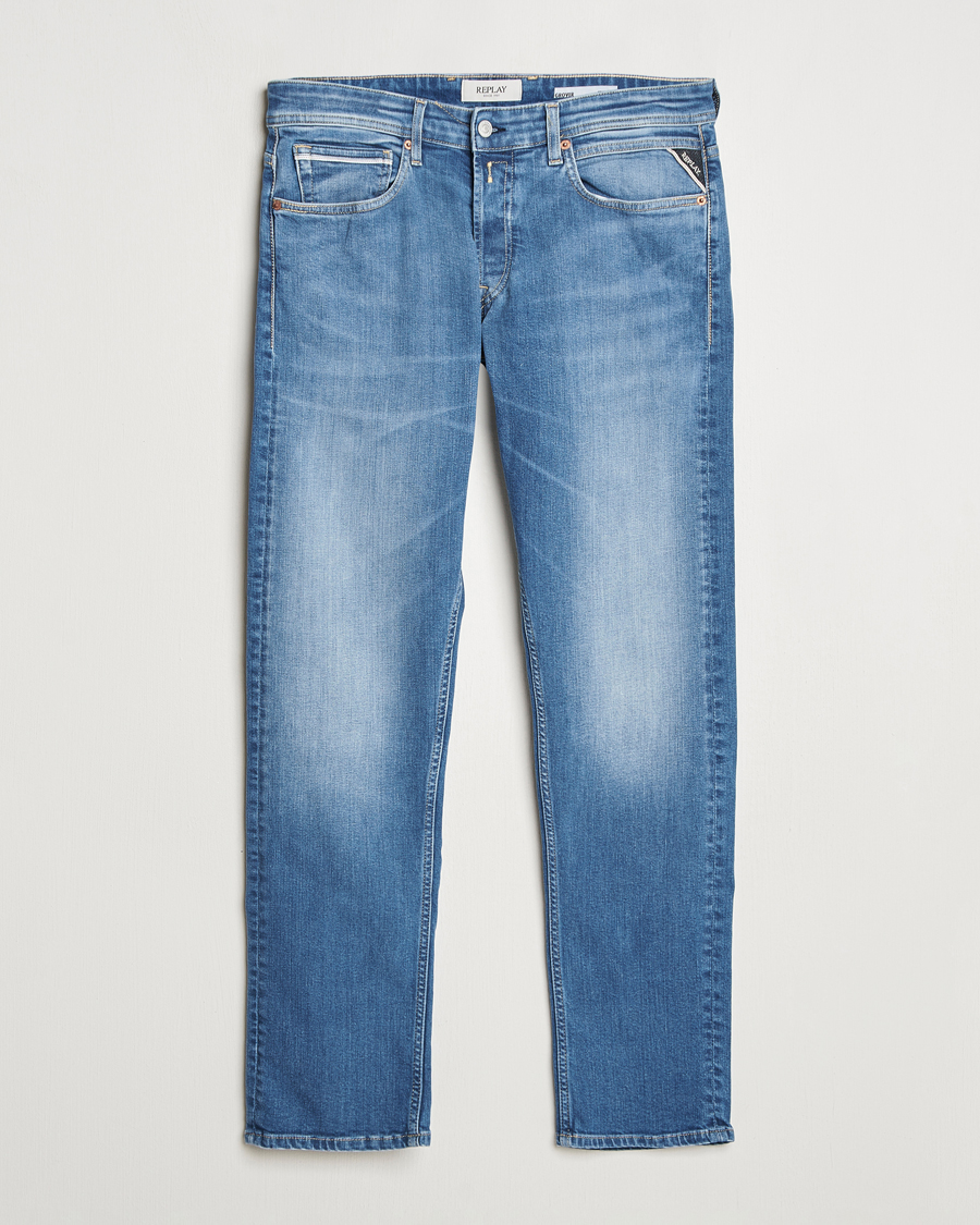 Herr | Jeans | Replay | Grover Straight Fit Stretch Jeans Medium Blue