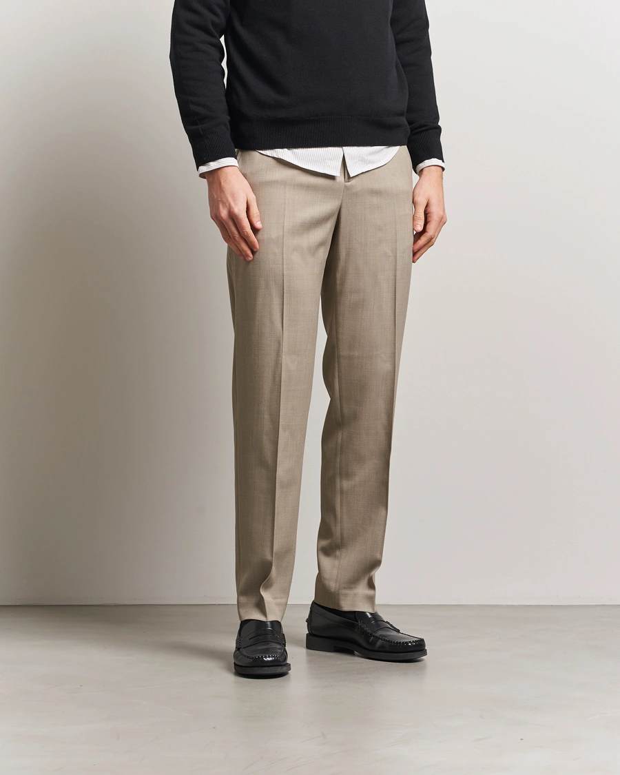 Herr | Byxor | Filippa K | Tailored Twill Drawstring Trousers Sage Melange