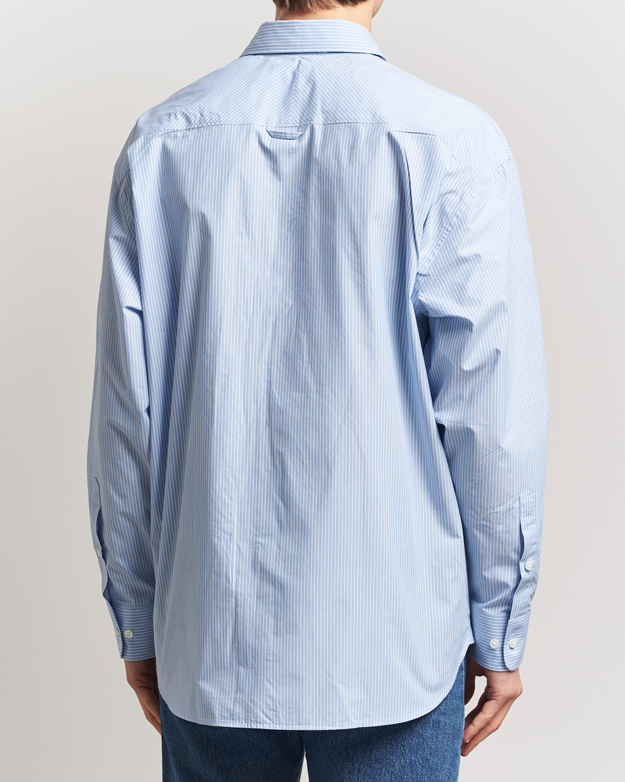 Herr | Skjortor | Filippa K | Striped Cotton Poplin Shirt Light Blue/White