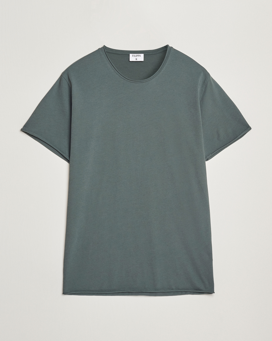 Herr | T-Shirts | Filippa K | Roll Neck Crew Neck T-Shirt Green Grey