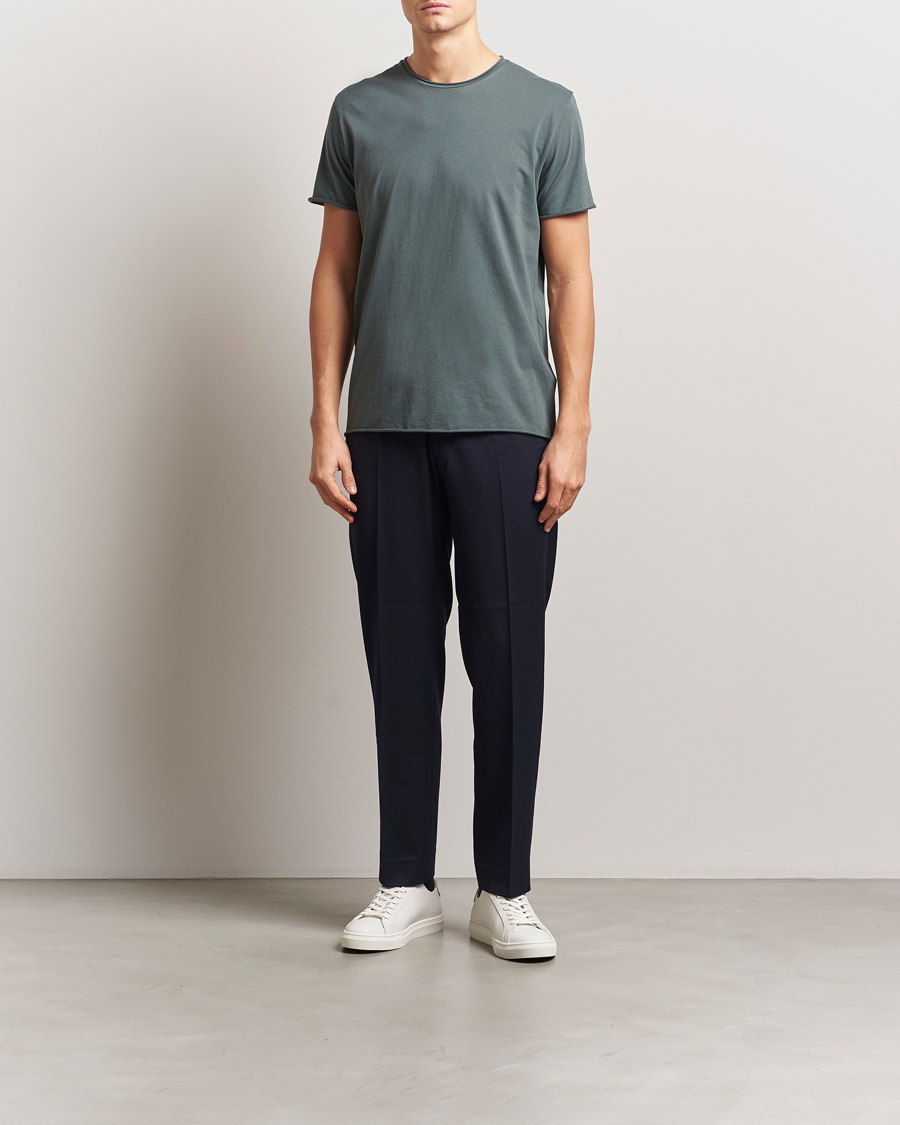 Herr | T-Shirts | Filippa K | Roll Neck Crew Neck T-Shirt Green Grey