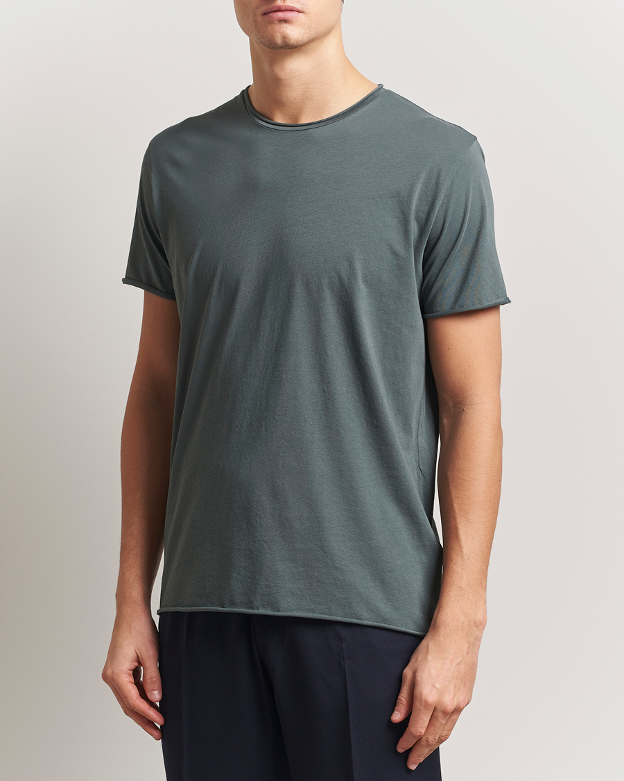 Herr | T-Shirts | Filippa K | Roll Neck Crew Neck T-Shirt Green Grey