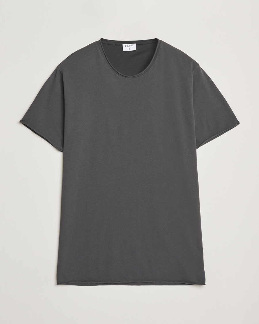Herr | T-Shirts | Filippa K | Roll Neck Crew Neck T-Shirt Charcoal Grey