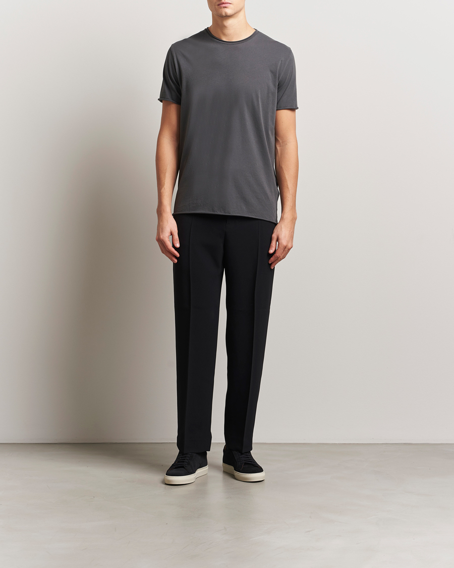 Herr | T-Shirts | Filippa K | Roll Neck Crew Neck T-Shirt Charcoal Grey