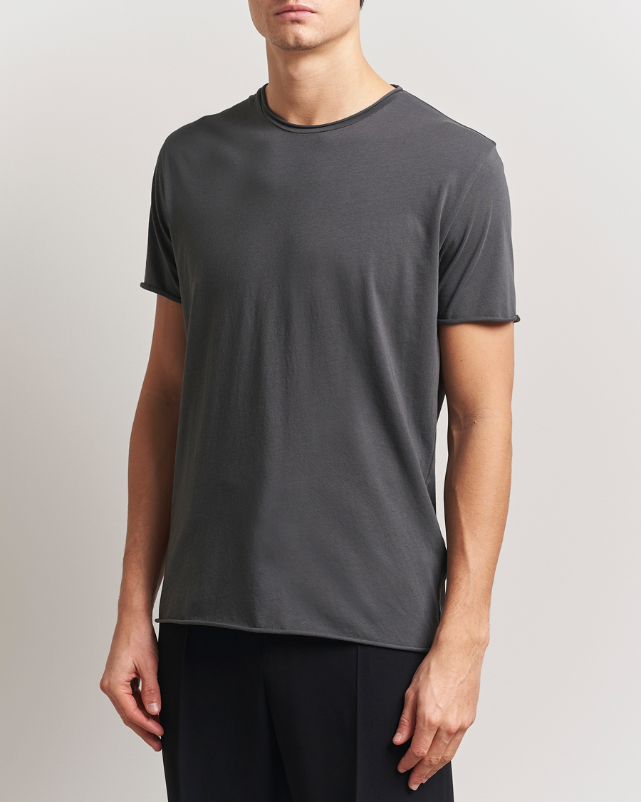 Herr | T-Shirts | Filippa K | Roll Neck Crew Neck T-Shirt Charcoal Grey