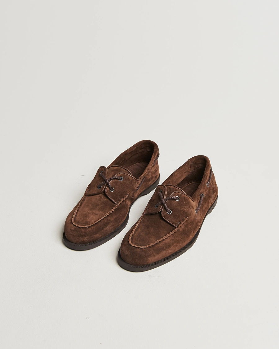 Herr | Seglarskor | John Lobb | Foil Boat Shoes Dark Brown