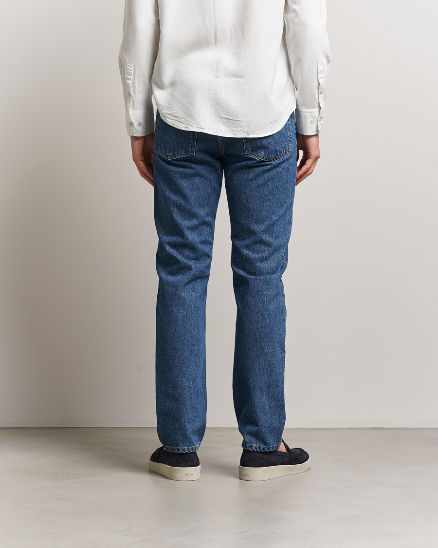 Herr | Jeans | Filippa K | Tapered Cropped Jeans Washed Mid Blue
