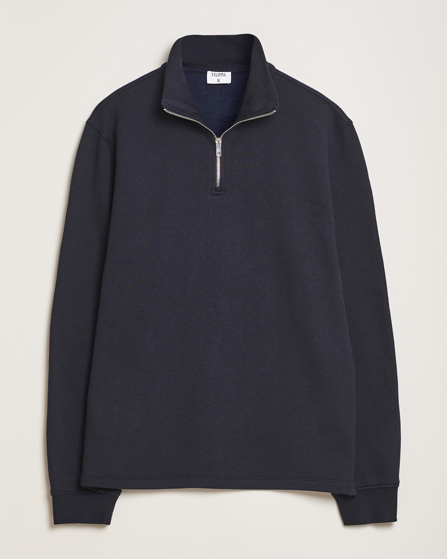 Herr | Tröjor | Filippa K | Half Zip Sweatshirt Navy