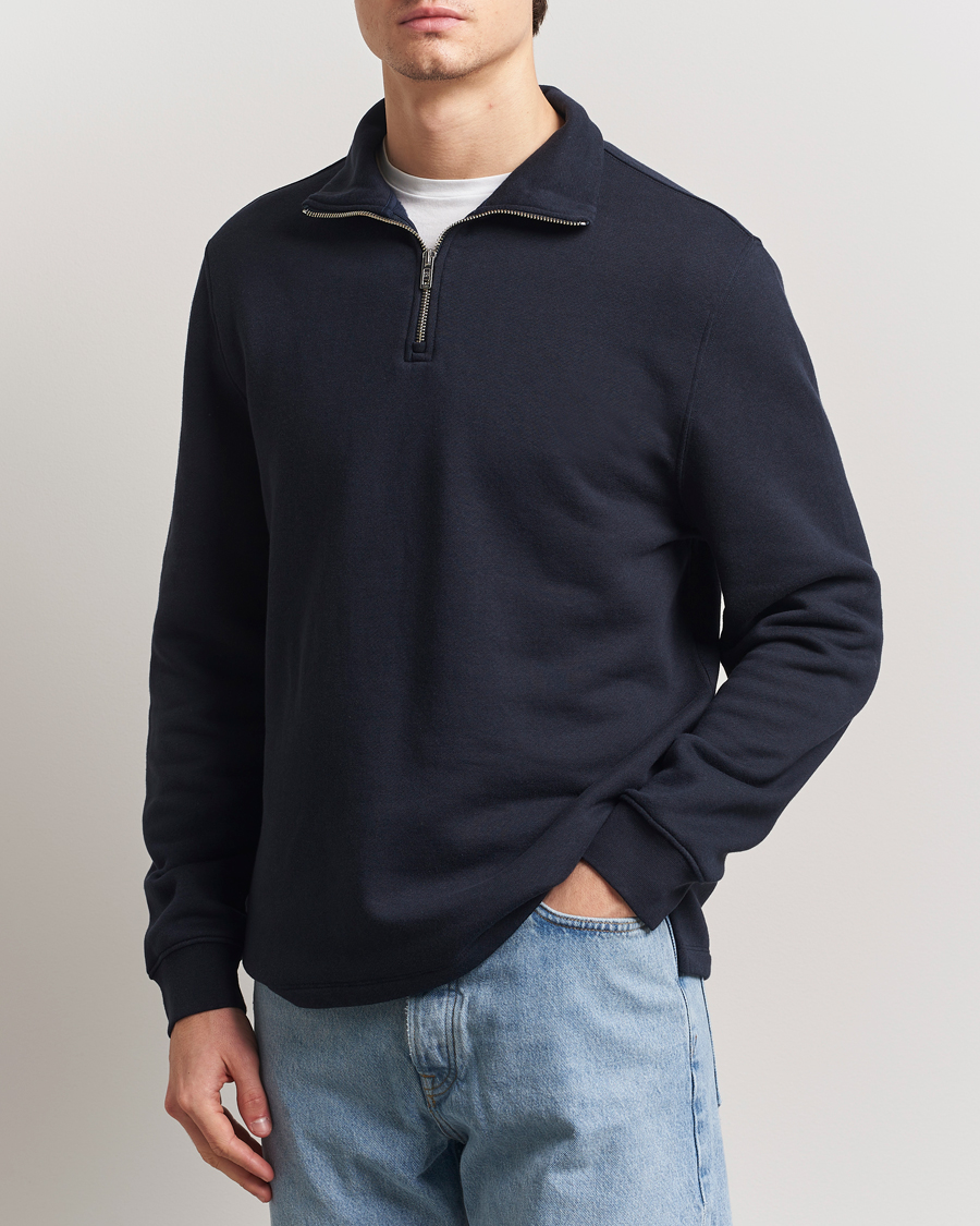 Herr | Tröjor | Filippa K | Half Zip Sweatshirt Navy