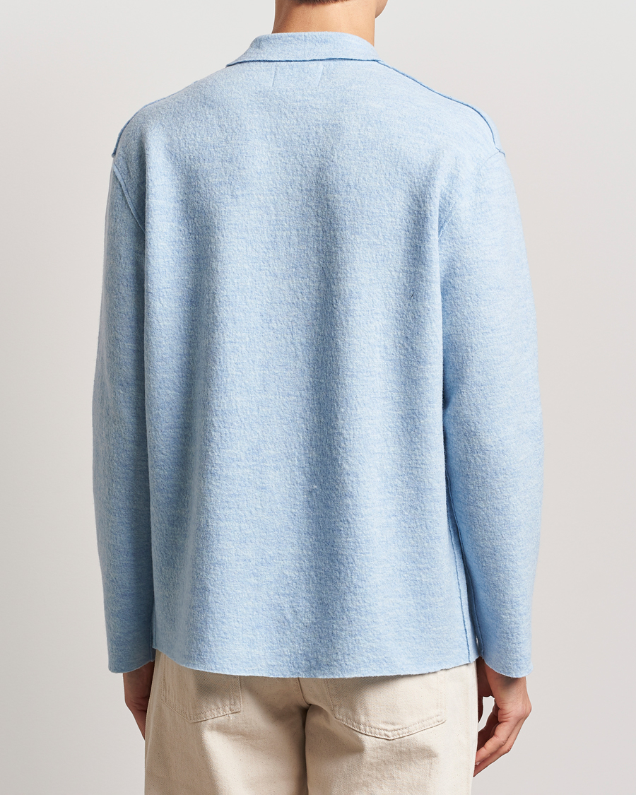 Herr | Tröjor | NN07 | Jonas Boiled Wool Cardigan Powder Blue