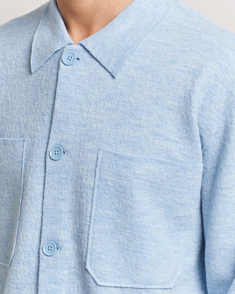 Herr | Tröjor | NN07 | Jonas Boiled Wool Cardigan Powder Blue