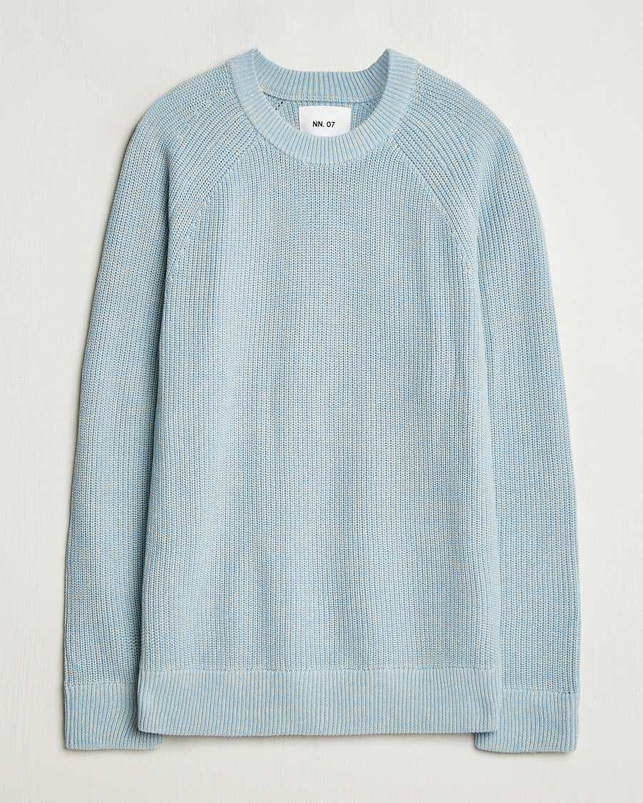 Herr | Tröjor | NN07 | Jacobo Cotton Crew Neck Sweater Powder Blue